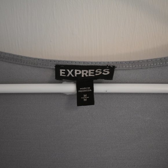 Express grey silver sequin sparkle scoop neck top size M - Picture 4 of 6